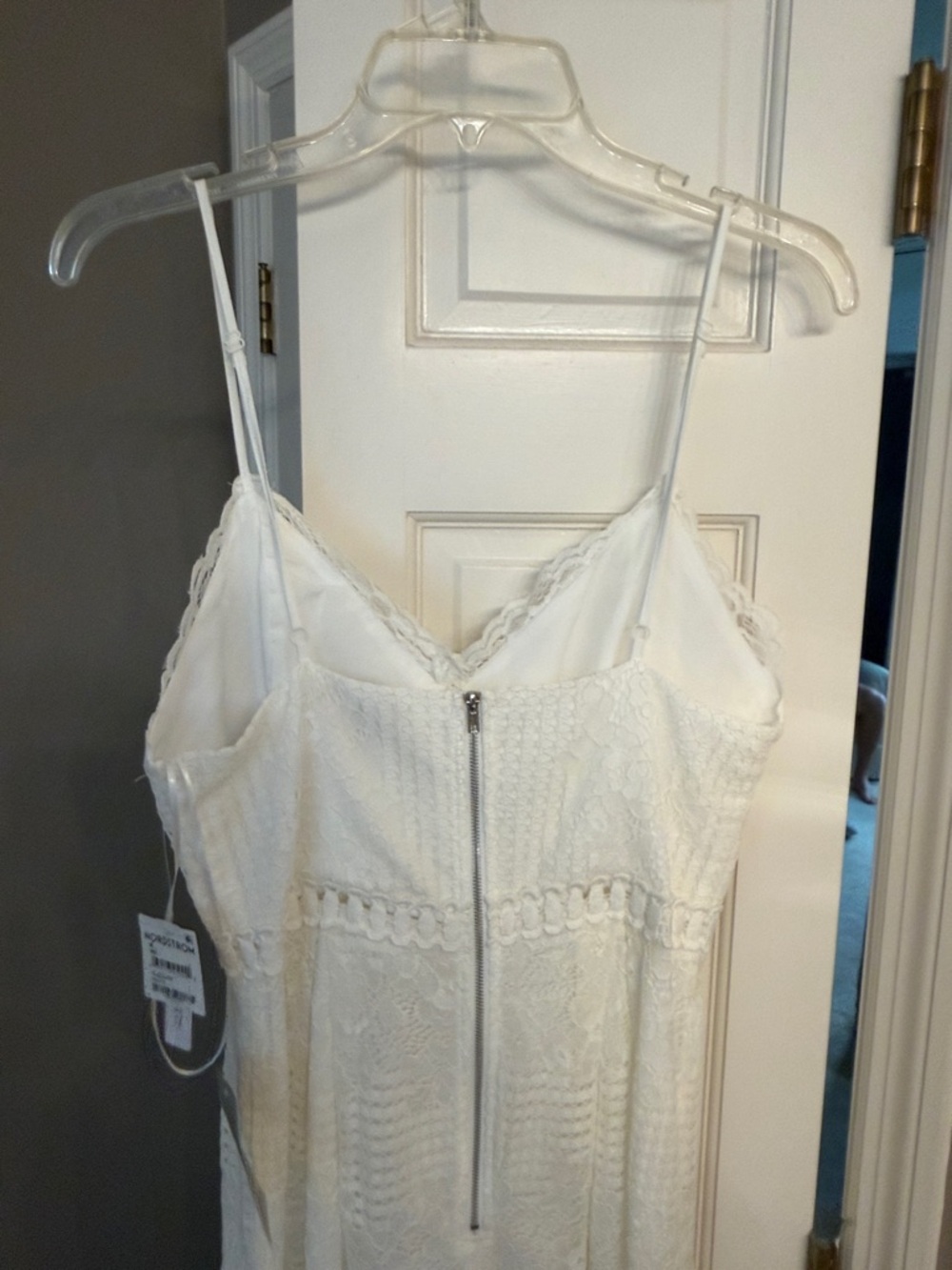 Chelsea28 White Lace Spaghetti-Strap Midi Dress - Picture 7 of 11